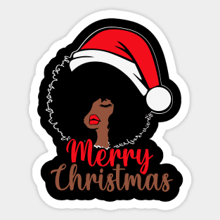 Merry Christmas, Black Woman Santa, Black Mrs Santa Claus Sticker